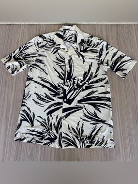 Zara White Shirt with Black Brushstroke Print